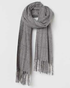Checked scarf grey